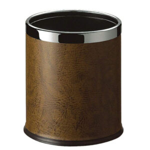 Leather Round Room Dustbin - EBWB0003 BR - ElriBird - Hotel Room Dustbin leather